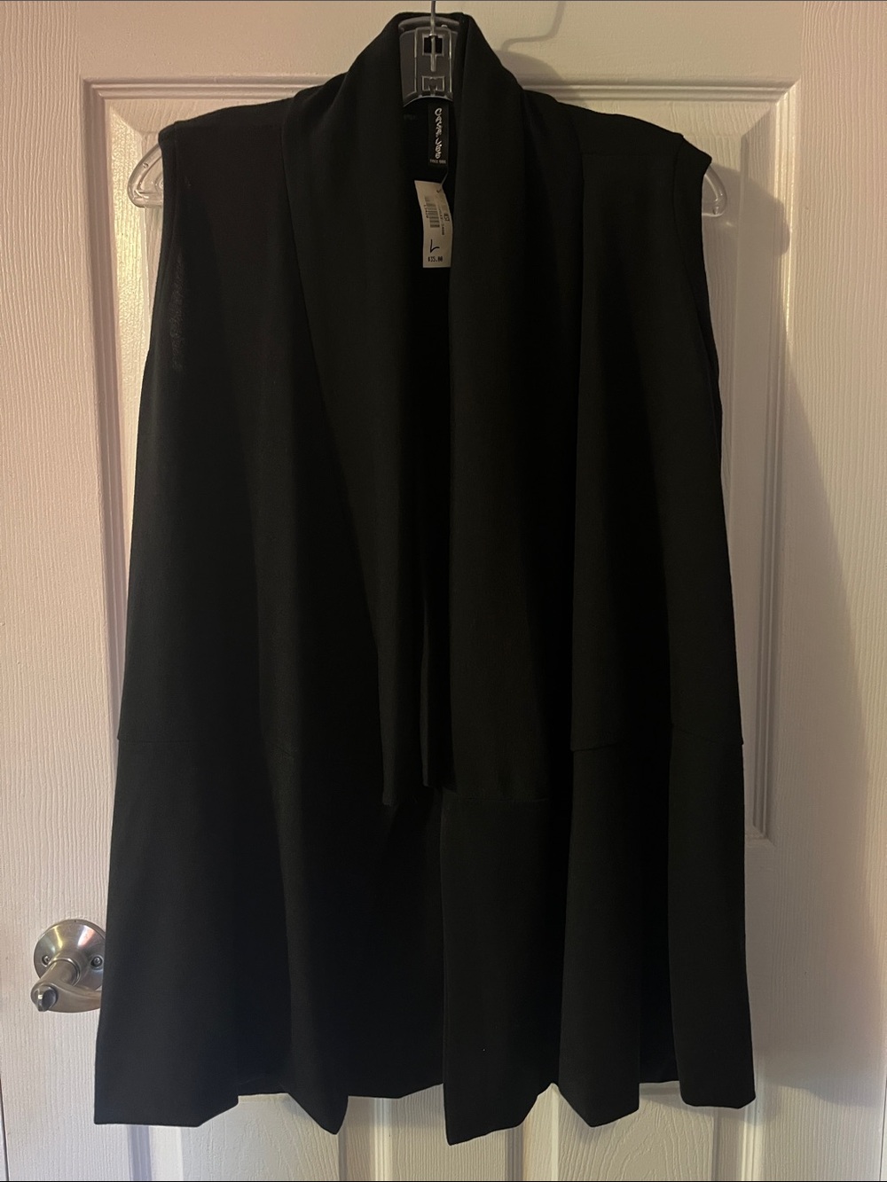 Black Open-Front Women's Cardigan Vest